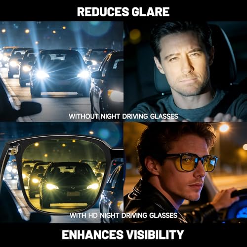 Image of HD Night Vision Glasses for Men and Women, Anti-Glare Goggles for Night Driving