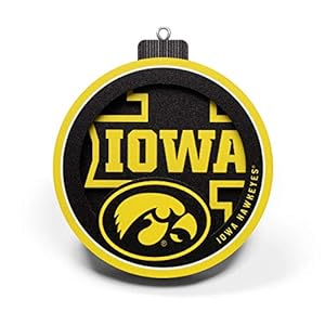YouTheFan NCAA Iowa Hawkeyes 3D Logo Series Ornament, team colors