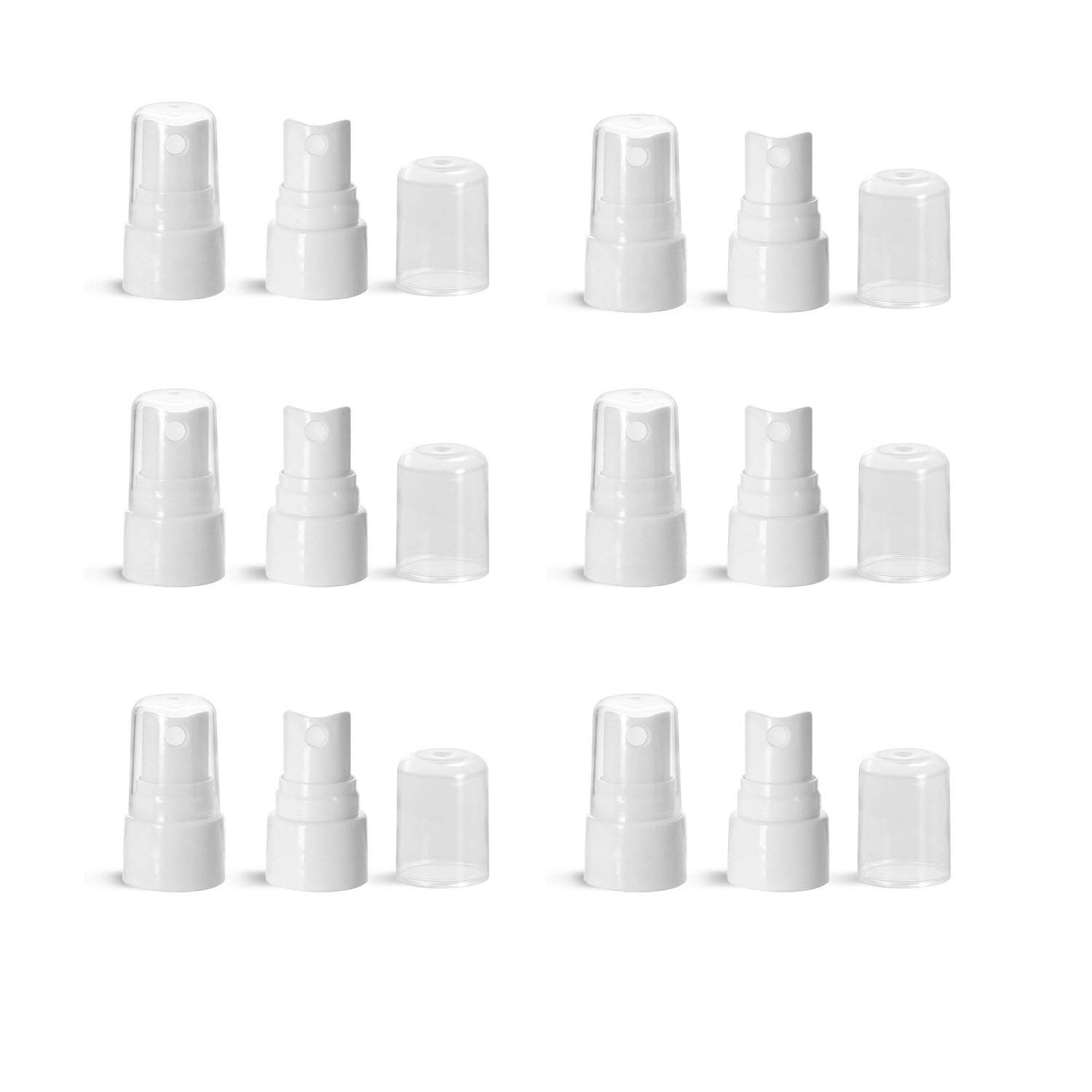 Fine Mist Sprayer Caps 24-410 Pumps with 6 7/8 Tube for Cosmetic Bottles, Plant Care, Household Cleaners - Value Packs of 6 or 24 Spray Tops (24 Pack, Black)