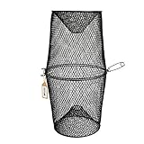 Pisfun Minnow Trap Crawfish/Ell/Grass Shrimp/Crawdads Trap Steel Bait Traps Storage Fishing Net Bucket