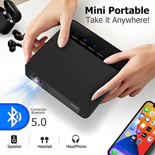 Portable 4K Projector With Wifi 6, Built-In Android, Netflix, Youtube, Bluetooth 5.0, 150 Ansi Lumen, Support 4K Resolution Video Decoding, No Tv-Stick, For Mobile Computer Laptop Smartphone #TOP6