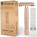 Kanzy Rasoio Di Sicurezza Farfalla a Doppio Filo Rose Gold Per Donna e Uomo, Safety Razor Tradizionale Rasoio Monolama Classico immagine