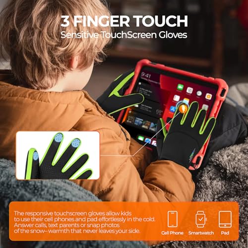 Image of rivmount Kids Warm Winter Gloves Touchscreen Water-Resistant Cycling Running Skiing in Outdoor Cold Weather for Boy Girl
