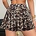 COOUFE Women Sexy Pleated Mini Skirts Ruffle Club Y2k Role Play A-line Skater Skirt Casual Stretchy Uniform for Girls Leopard Print L