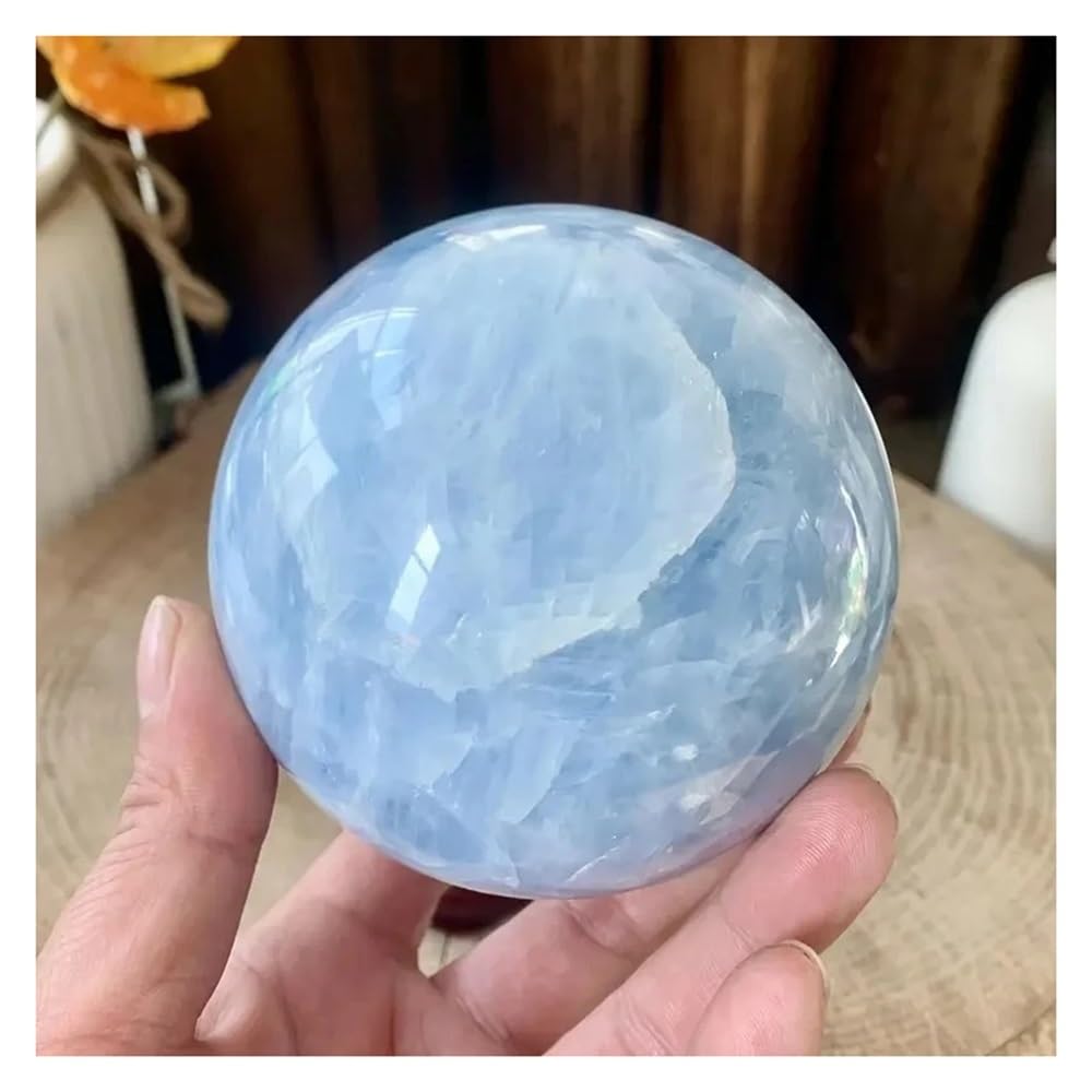 Celestita azul esfera de cristal decorativa para salones y meditación en casa