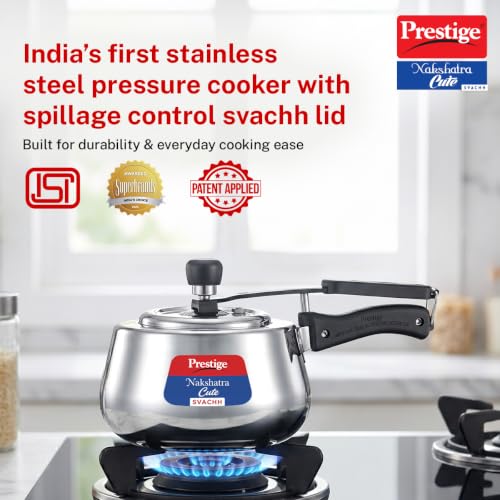 Image of Prestige Nakshatra Cute Svachh Stainless Steel Pressure Cooker 1.5 L