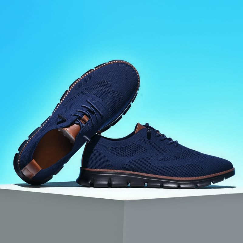 Image of Wearbreeze Men's Business Casual Oxford Sneakers - Lightweight Lace-Up Dress Shoes for Work, Travel & Daily Commute