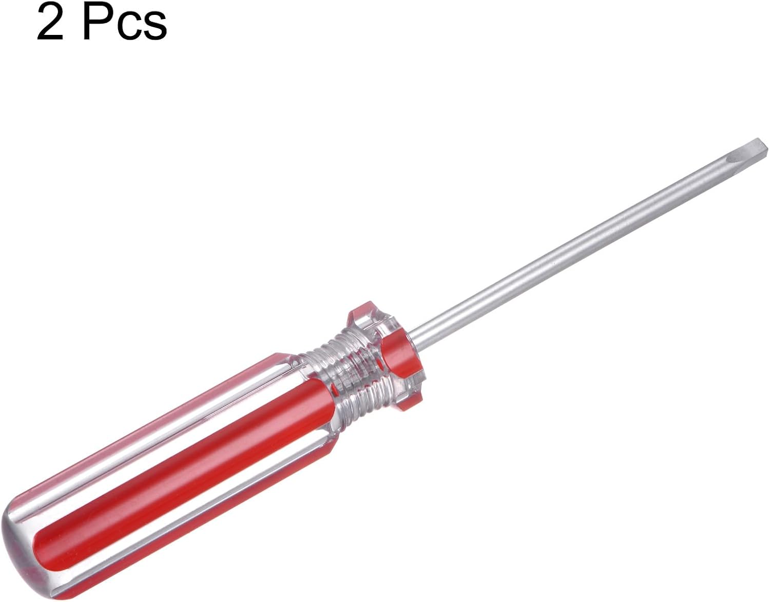 HARFINGTON 2pcs Magnetic Square Screwdriver 75mm/3" Length SQ2 3.0mm Carbon Steel 4 Point Screw Driver with Non-slip Handle for Appliances Repair Improvement, Red