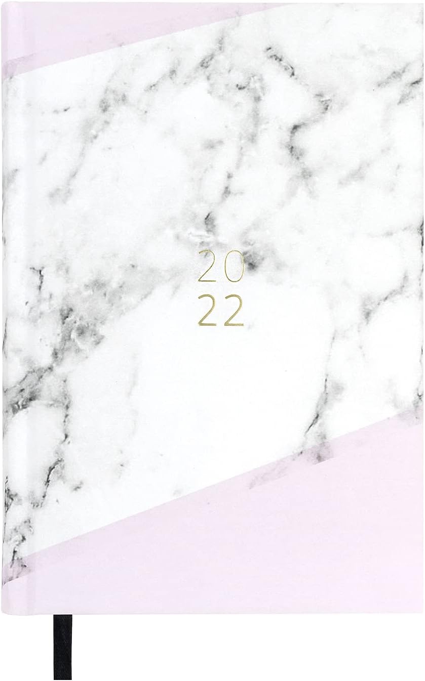 Marble - 2022 Diary - Day Page - A5 Size - 14.5 x 21 cm - Language: Spanish-English - Includes Record Tape… (Marble)