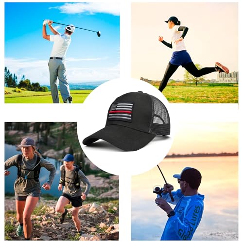 Image of Adjustable State Flag Trucker Hat Mesh Baseball Cap with Embroidered Patch for Men Women