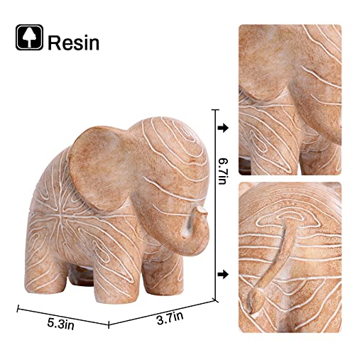 Kakizzy Elephant Sculpture Home Decor, African Sculpture Statue Animal Figurines Desktop Bookshelf Decoration Resin Elephant Figurines Decor Modern Accent For Living Room（1Pack, Small ） #TOP1