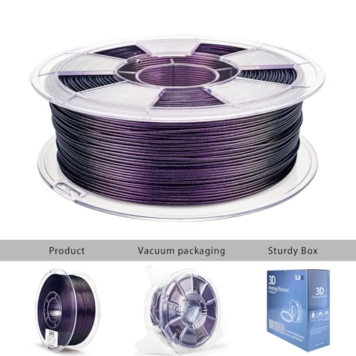 Image of ZIRO Chameleon Series Filament, 3D Printer Filament 1.75mm, Shiny Sparkle PLA with Glitter, Super Twinkling Effect Material 1kg /2.2lbs Spool, Fit Most FDM 3D Printers, Forged Purple Luster