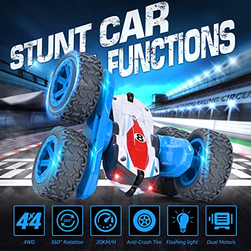 Nuoke Remote Control Car, Rc Cars Stunt Car Toy, 4Wd 2.4Ghz Double Sided 360° Rotating Rc Car With Headlight, Birthday Gift For Boys Age 3 4 5 6 7 8 Year Old #TOP3
