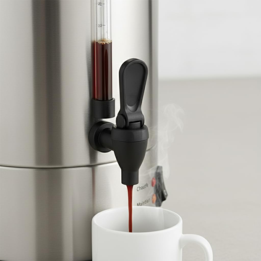 Générique Percolateur à Café Professionnel - 10 L - Double Paroi - 950 W - Robinet Anti-Goutte - 65 Tasses