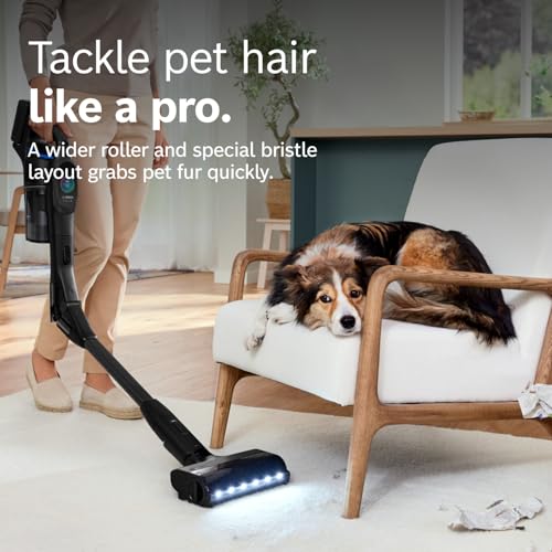 Image of Bosch Unlimited 10 Cordless Stick Vacuum Cleaner - 25 to 80 Min Battery, Fast Charger, Pet Hair, Hard Floors and Carpets, HEPA Filter, MicroClean Brush, Bendable Tube, 6 Accessories, Black