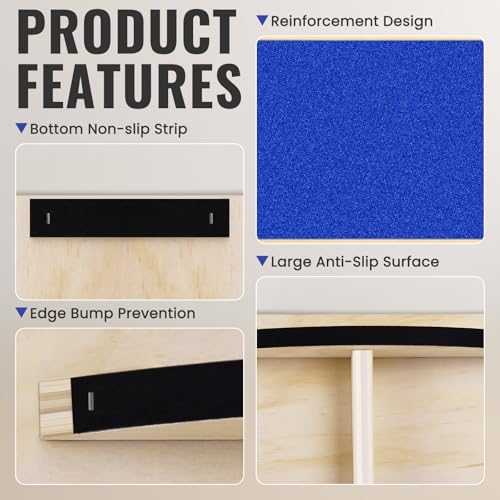 Image of Balance Board Professional Wobble Board for Adults Anti-Slip 350LBS Balance Boards for Physical Therapy Standing Desk Core Strength Wooden Balance Board Rocker Board