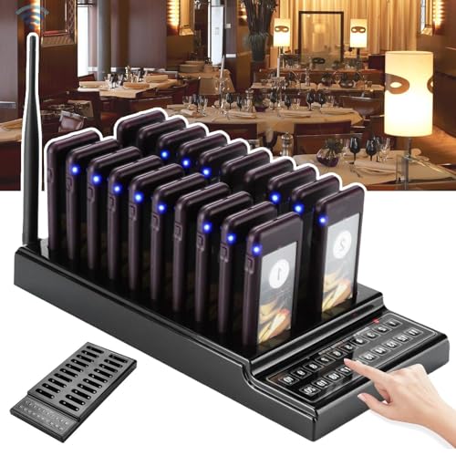 System pagerów restauracyjnych z 20 pagerami, zasięg 1 km, system przywoławczy LED z możliwością ładowania dla restauracji