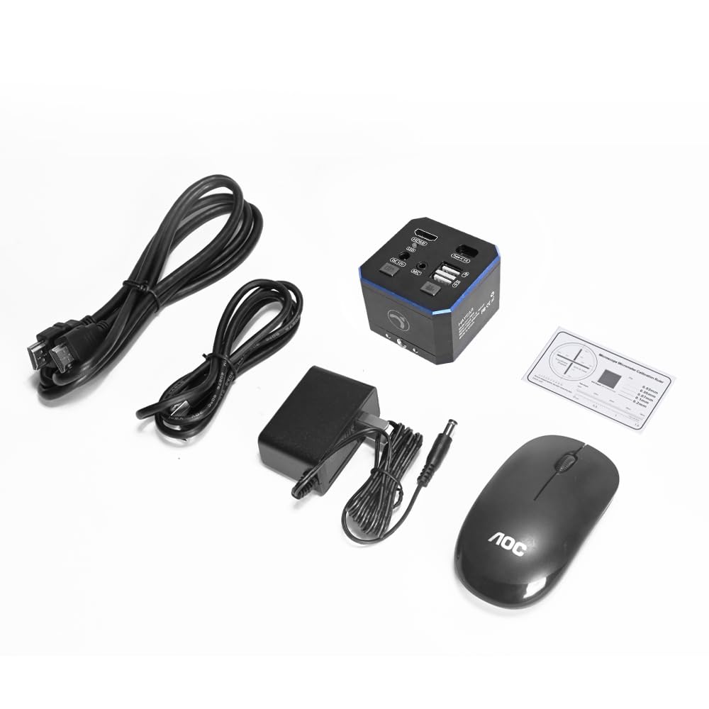 HAYEAR Fotocamera per microscopio digitale 4K UHD ad alta velocità 4K 1080P 60fps HDMI Misurazione fotocamera a colori CMOS USB Storage Dual HDMI USB3.0 Uscita compatibile Windows/iOS Supporto