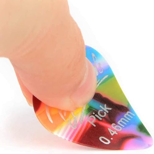 48 Pack Thin Guitar Picks, Mixed Colorful Celluloid Guitar Picks & Unique Guitar Gift For Acoustic Guitar, Bass And Electric Guitar (0.46Mm) #TOP3