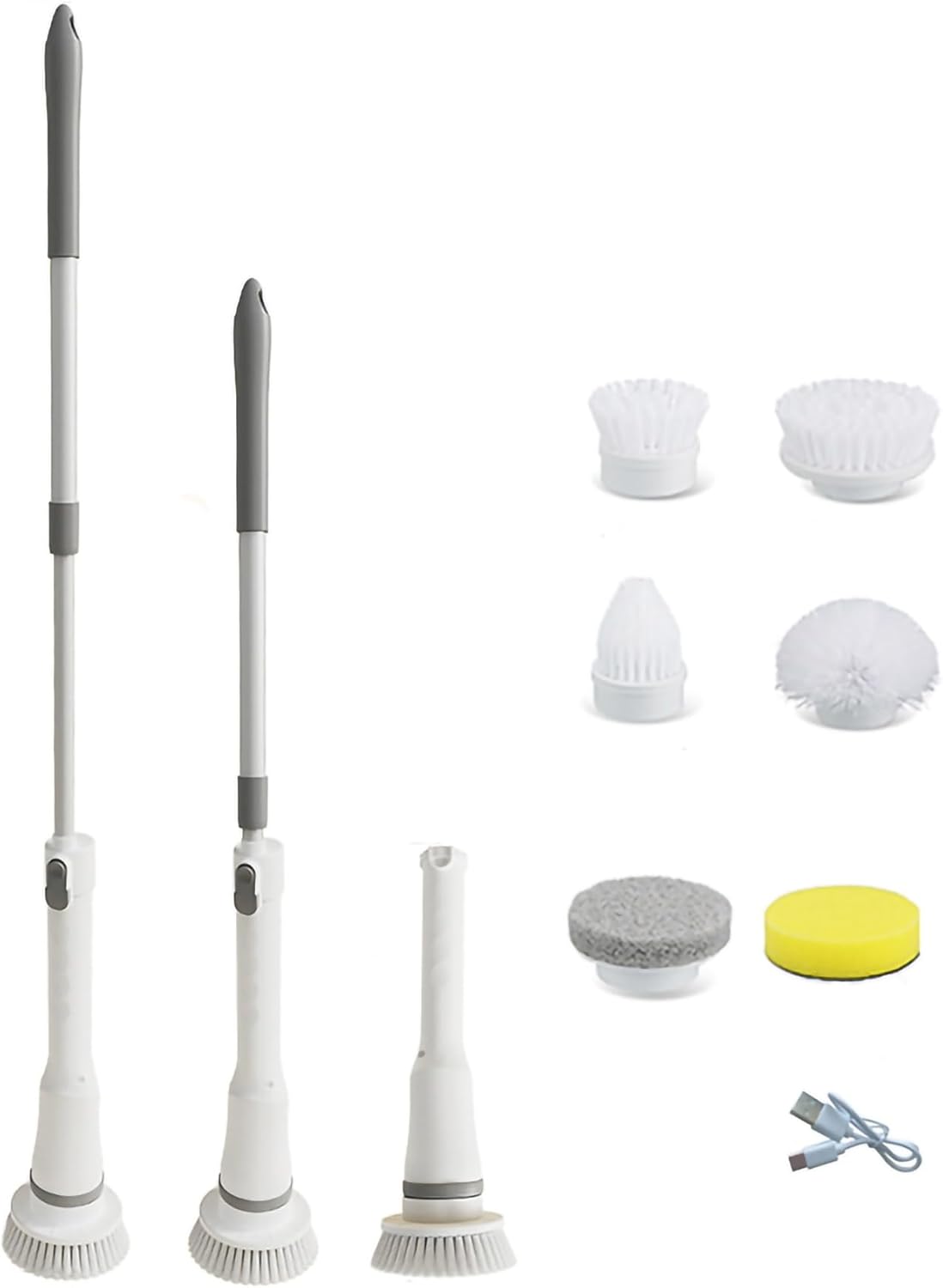 Electric Spin Scrubber 400RPM/Mins 3 Adjustable Speeds and Extension Handle Cleaning Brush Scrubber for Home Bathtub Floor Window, Shower Cleaning Brush