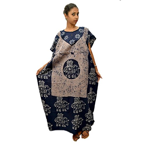 Image of Cotton Kaftan Dress Maxi Long Tunic Batik One Size