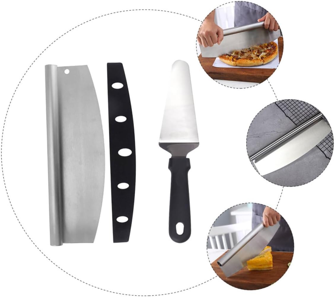 Pizza Cutter Tool and Pizza Spatula Set Stainless Steel with Pp Handle Multifunctional Kitchen Gadget for Homemade Supplies