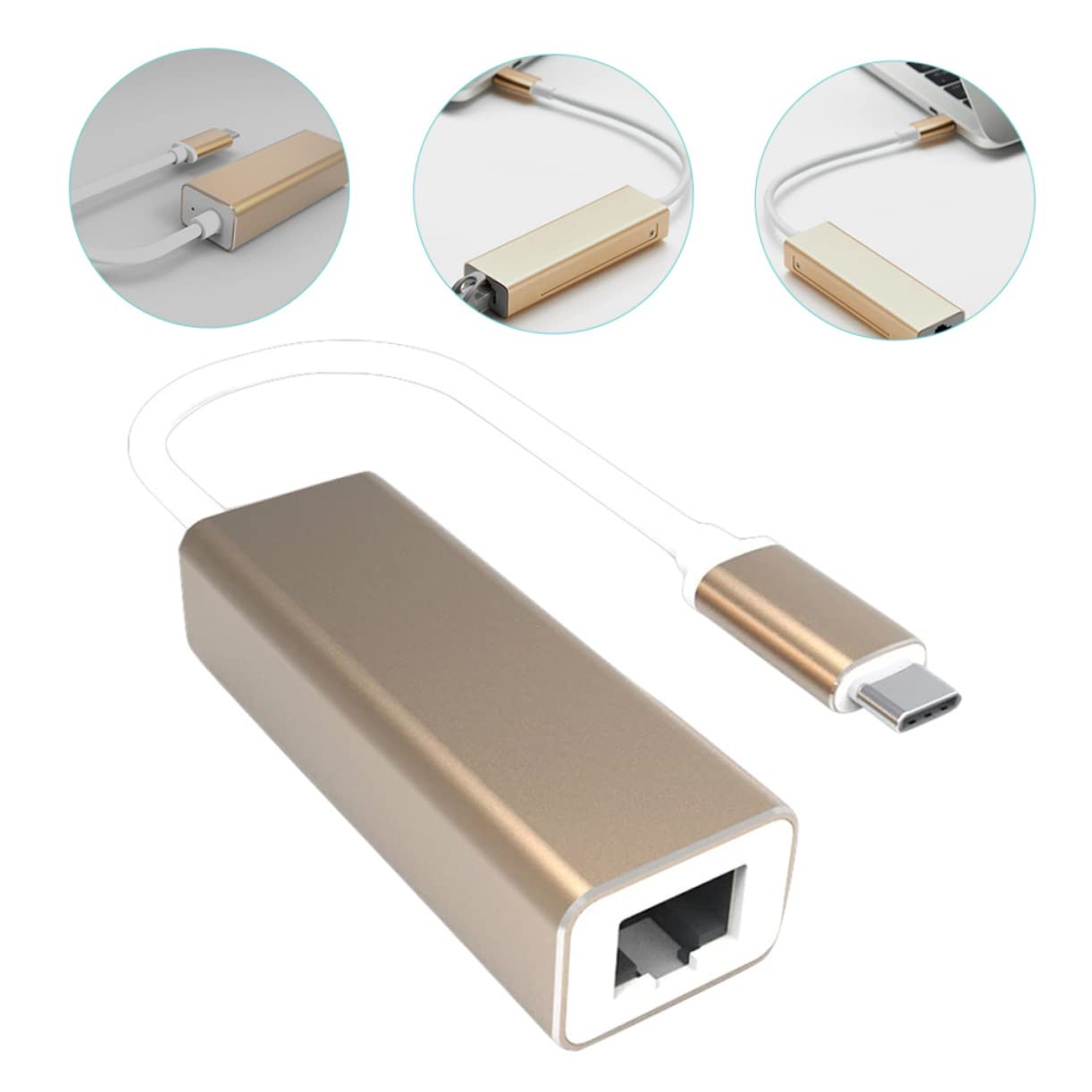 Mobestech 5pièces Adaptateur USB-c vers Ethernet Mbps Carte Réseau Externe Compatible avec Ordinateurs Portables Et Play pour Stable Et