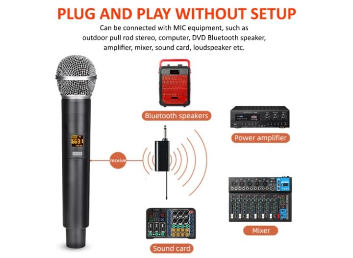 kh Store kh UHF Karaoke Wireless Microphone Single Handheld with - Image 7