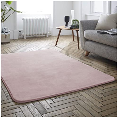 GC GAVENO CAVAILIA Velvet Rugs Living Room, Soft & Fluffy Carpet Mat, Washable Rug For Bedroom, Blush Pink