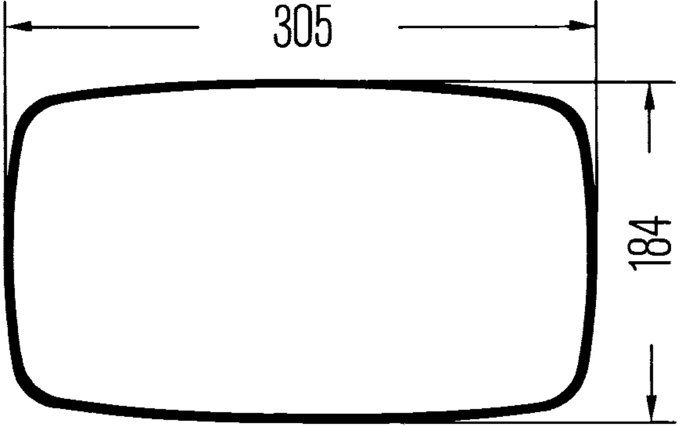 HELLA 8SB 003 614-001 Außenspiegel - Kunststoffgehäuse - schwarz - Breite: 184mm - Höhe: 305mm - beidseitig