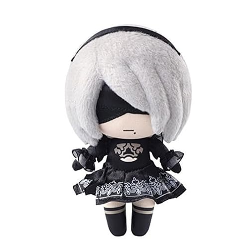 HBGIAY 2B Plush Anime Soft Figure No.2 Type B Throw Pillow 9.06" 2Byorha 2B Plushies Stuffed Figures Collectibles Car Sofa Home Decoration