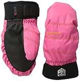 Hestra Ski Mittens for Kids: Youth All Mountain Waterproof C-Zone Primaloft Winter Cold Weather Gloves, Fuchsia, 7