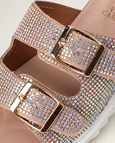 Vince Camuto Girls' Sandals - Platform Slide Sandals With Rhinestone Buckle Straps, Size 13, Rose Gold #TOP3