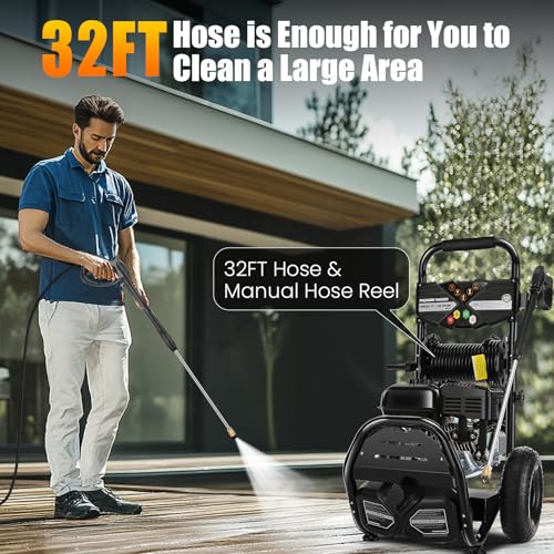4200PSI Gas Pressure Washer 4.0GPM Gas Power Washer 212CC Gas Powered Washing Machine Commercial High Pressure Washer with 32ft Hose&5 Nozzles thumbnail 2