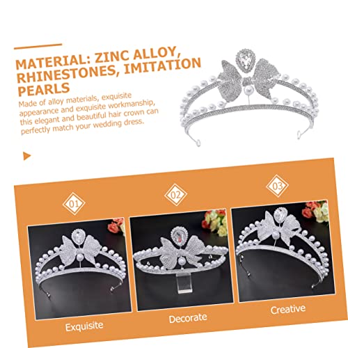 Tiara de diamantes de imitación accesorio capilar para novia elegante 3