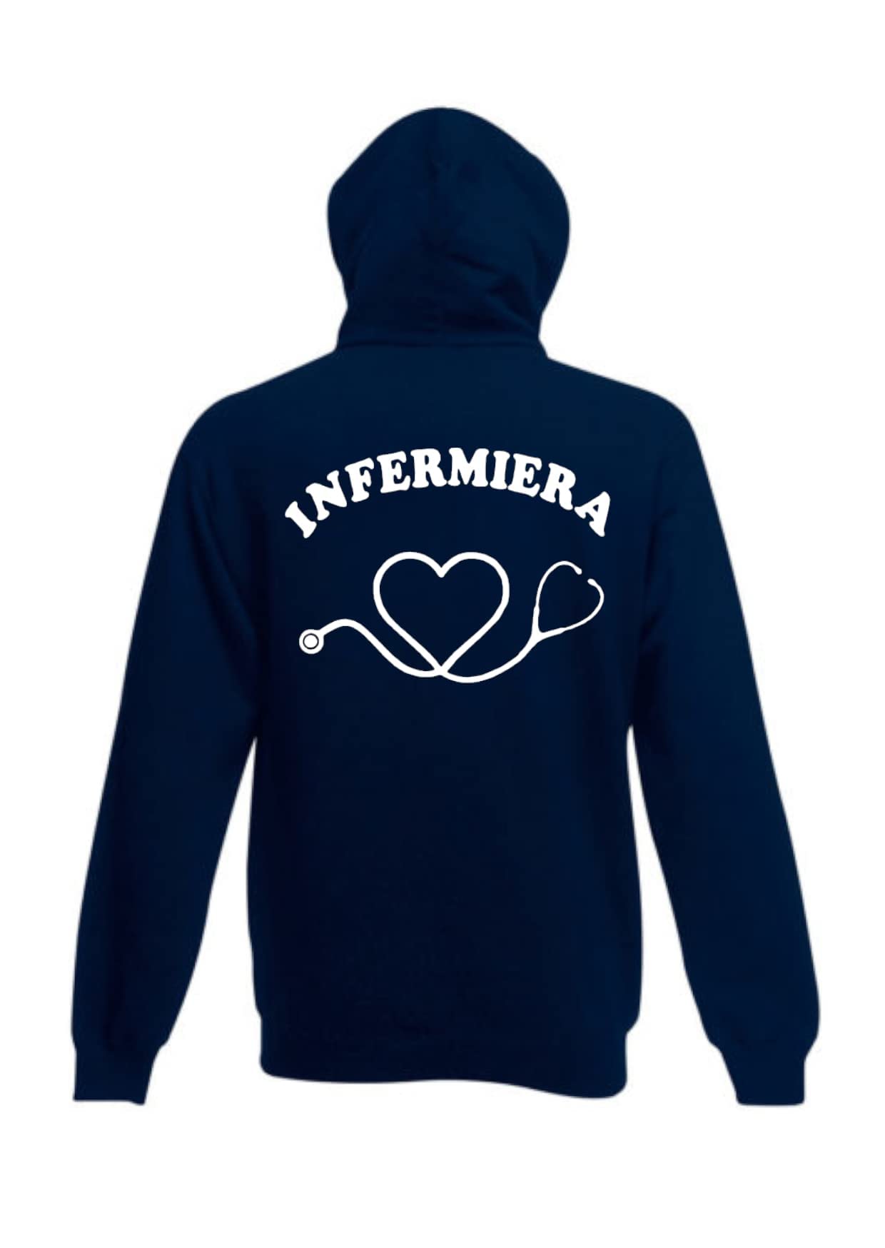 Felpa Cappuccio Infermiera STETOSCOPIO Varie grafiche sanità Abiti Lavoro Nurse Personalizzabile Regalo COLLEGA Amica