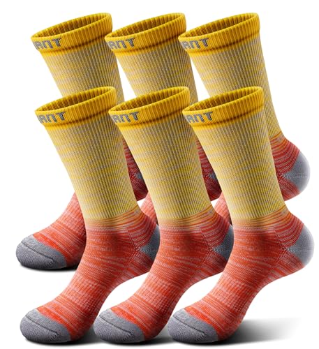 Image of BULLIANT Men 6-Pack Athletic Compression Crew Socks for Running Gym Sports