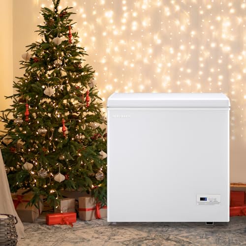 DEMULLER 5.0 CU.FT Deep Freezer Top Open Door Compact Freezer Chest Freezer with Removable Storage Basket for Home Kitchen Garage White - Thumbnail 2