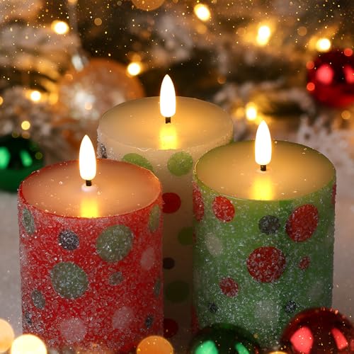 Velas LED sin llama Glooglitter de Navidad cónicas móviles a pilas para decoración de hogar 4