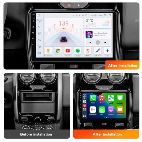 Radio 2 Din para Duster Lada Largus, GPS de 9 pulgadas y Carplay Android 13 2