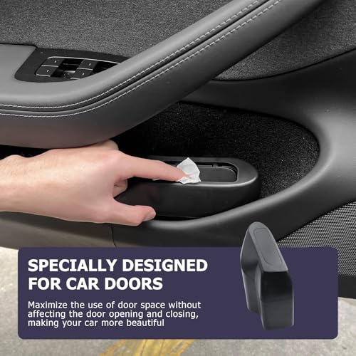Image of LUWU Car Trash Can Compatible with 2018-2022 2023 2024 2025 Tesla Model3 & ModelY Interior Accessories Car Trash with Lid Portable Mini Trash Dustbin Garbage Trash Bin Car Waste Bin Leak-Proof (Left)