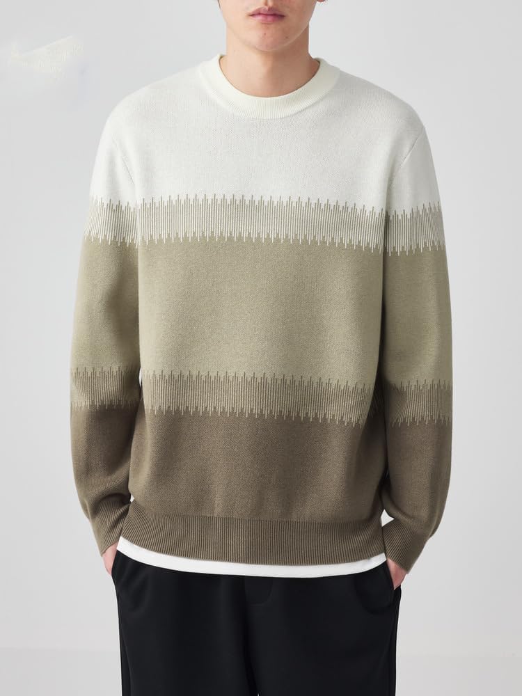 Men's Spring Round Neck Sweater Casual Knitted Sweater