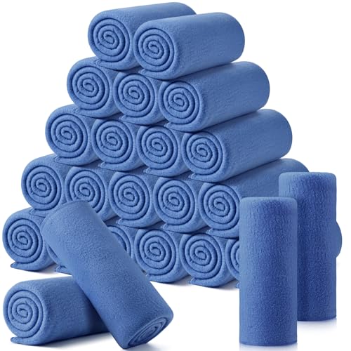 Shimeyao 24 Pack Fleece Throw Blankets Bulk 50x60 in,Bright Blue