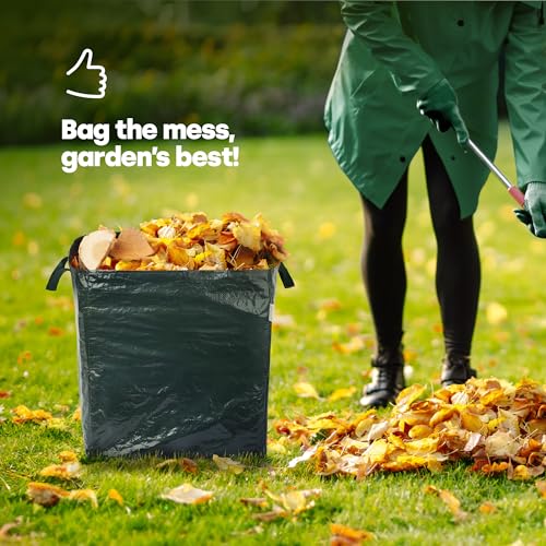 LIVIVO Heavy Duty Garden Waste Bags – Set of 2, 82L Reusable Waterproof Garden Rubbish Sacks with Handles, Tear-Resistant Collapsible Garden Bags for Grass, Leaves, Outdoor Rubbish 2 LIVIVO Heavy Duty Garden Waste Bags – Set of 2, 82L Reusable Waterproof Garden Rubbish Sacks with Handles, Tear-Resistant Collapsible Garden Bags for Grass, Leaves, Outdoor Rubbish - Image 2