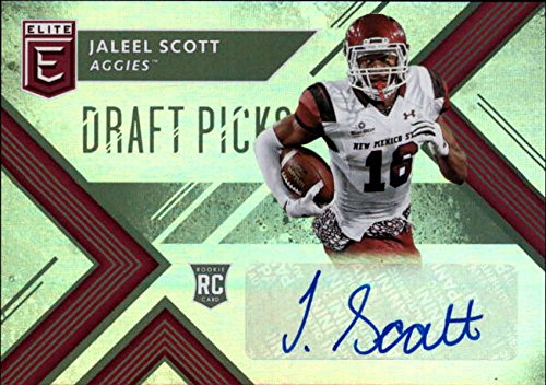 2018 Panini Elite Draft Picks Autographs Football #275 Jaleel Scott Auto New Mexico State Aggies Official NCAA RC Rookie Card