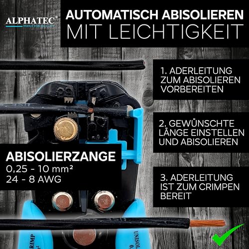 Crimpzangen-Set mit Wechselbacken und automatischer Abisolierzange