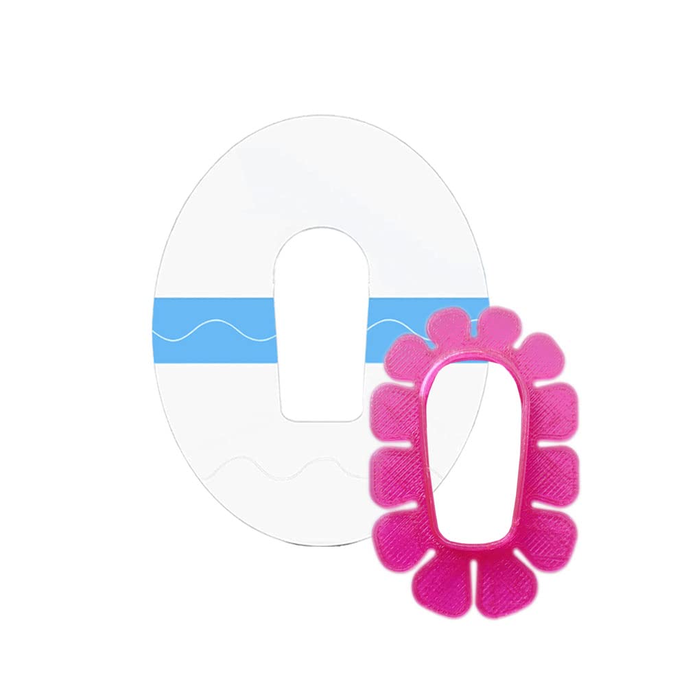 Dexcom G6 Adhesive Patches-40pack Transparent Waterproof G6 Over Patches and 1pack Plastic Shield for G6,Easy Apply and Remover,Long Lasting Sensor Covers for Dexcom G6 (Pink)