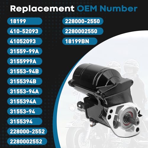 Starter 1.5KW Nuev@ Reemplazo Compatible con Road King 2007 Heritage Softail Dyna FLHR FLHRC FLHRS FLHT FLHX FLSTC 31618-06 miniatura 3