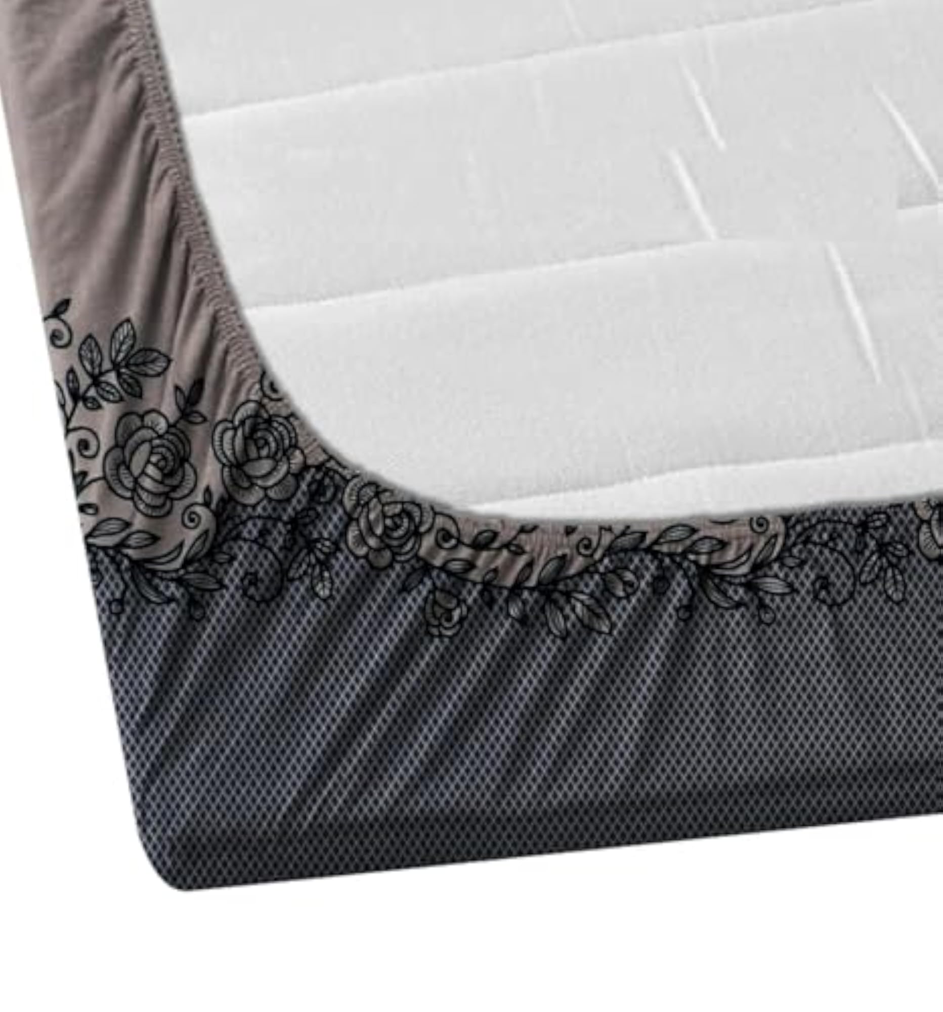 Cotton Elastic Fitted King Size Bedsheet with 2 Pillow Covers