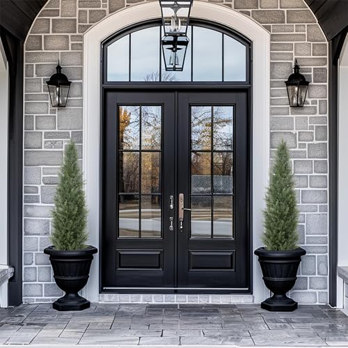 Image of Bellacat 4ft UV Resistant Artificial Topiary Trees Outdoor, 48in Faux Cedar Tree with Full & Realistic Leaves, Fake Cypress Tree for Front Door Proch Patio Deck Balcony Yard Decor